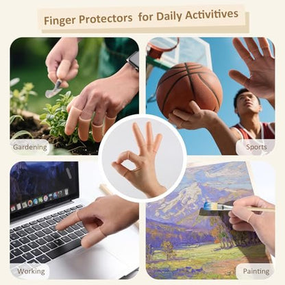 YIVCKOM Gel-Fingerlinge, Silikon-Fingerschutz, Fingerspitzenpflaster für trockene Haut, rissige Fingerspitzen, Daumenschutzhüllen bei Handekzemen und Fingerarthritis (20 Stück)