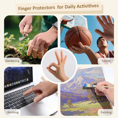 YIVCKOM Gel-Fingerlinge, Silikon-Fingerschutz, Fingerspitzenpflaster für trockene Haut, rissige Fingerspitzen, Daumenschutzhüllen bei Handekzemen und Fingerarthritis (20 Stück)