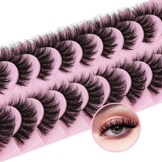 EYDEVRO Wispy Mink Lashes 18mm – 10 Paar Streifenwimpern, natürlich aussehend, weich, geschwungen, Katzenaugen-Effekt
