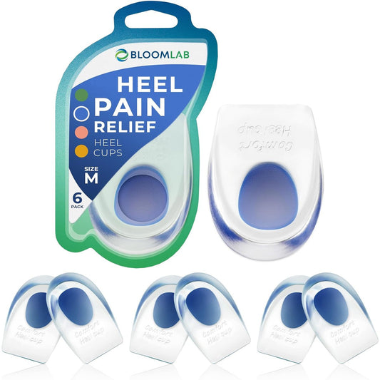 Gel Fersenpolster, 6er-Pack, bei Achillessehnenentzündung, Schuheinlagen für Plantarfasziitis, Fersensporn, Fußschmerzlinderung, Komfortpolster für Damen/Herren