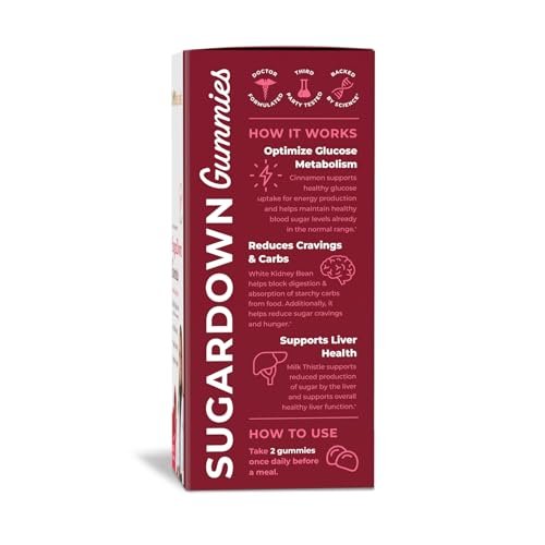 Pharmaganics Dr. Stephanie's SugarDown Gummies – Ceylon & Cassia Cinnamon Supplement – 0g Zucker, 60 Stück