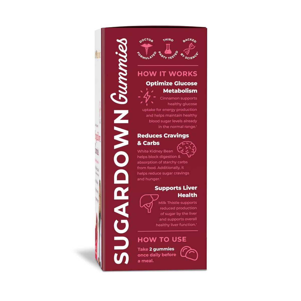 Pharmaganics Dr. Stephanie's SugarDown Gummies – Ceylon & Cassia Cinnamon Supplement – 0g Zucker, 60 Stück