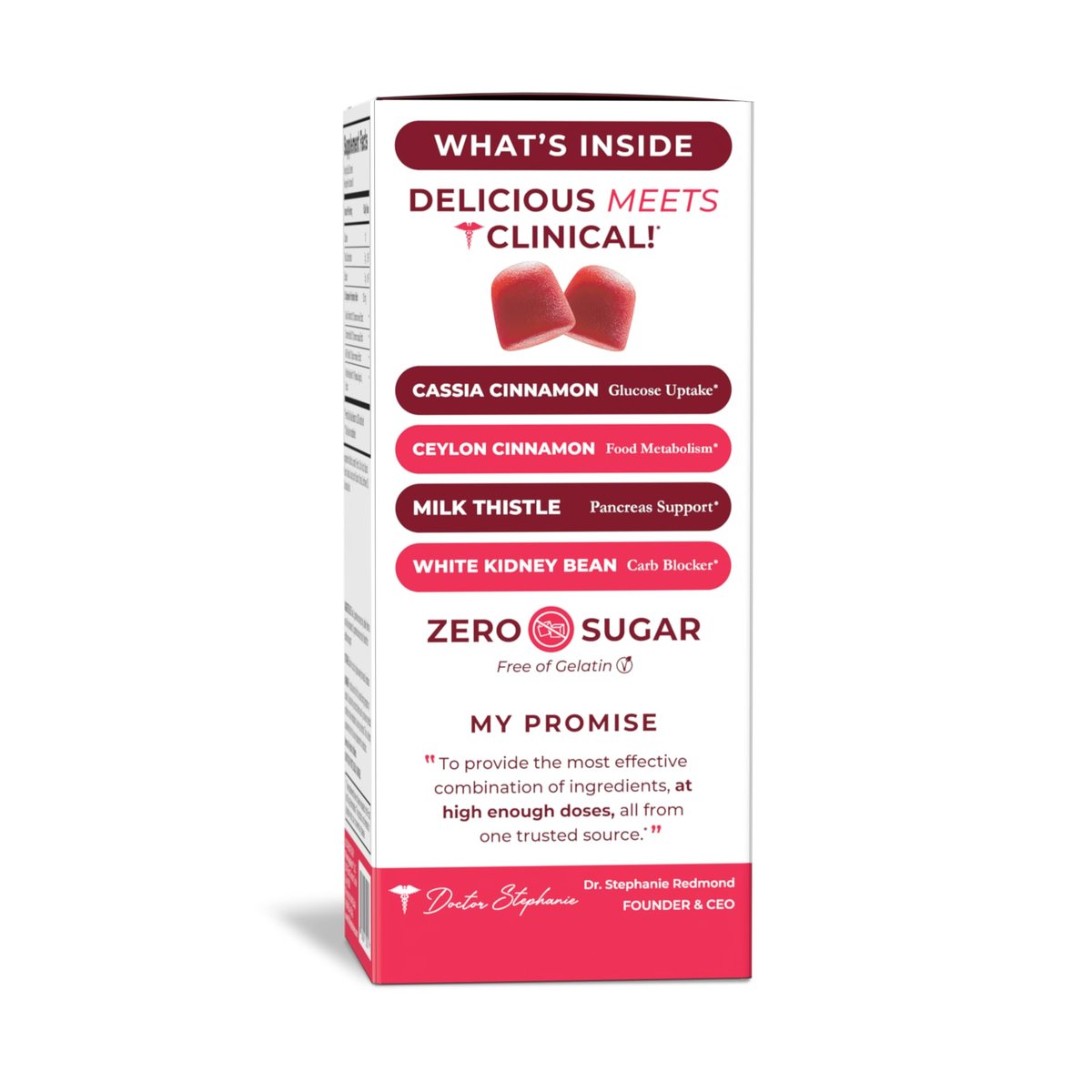 Pharmaganics Dr. Stephanie's SugarDown Gummies – Ceylon & Cassia Cinnamon Supplement – 0g Zucker, 60 Stück