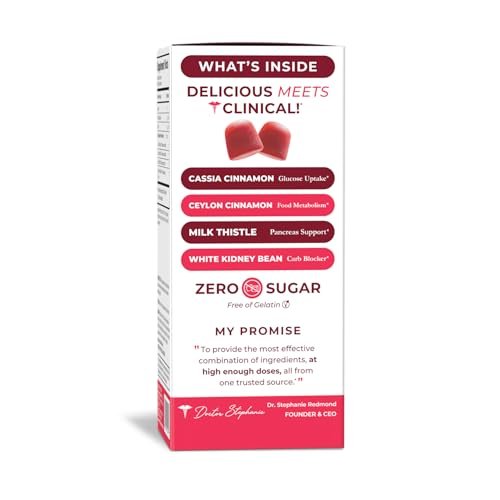 Pharmaganics Dr. Stephanie's SugarDown Gummies – Ceylon & Cassia Cinnamon Supplement – 0g Zucker, 60 Stück