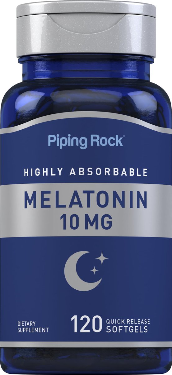 Piping Rock Melatonin 10 mg | 120 Softgel-Kapseln | Schnell freisetzendes Nahrungsergänzungsmittel | Hoch absorbierbar | Nicht-GVO, glutenfrei