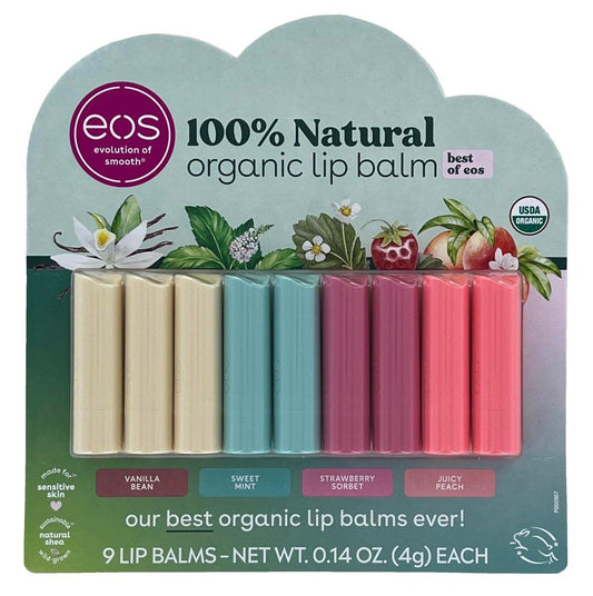 eos Best of eos Lippenbalsam, 9 Sticks – Sortiment mit natürlichen Inhaltsstoffen