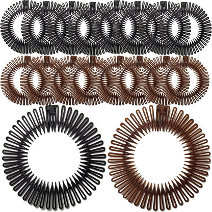 GXXMEI Flexible Kunststoff-Kreis-Stirnbänder – 20er-Pack Haarband-Halter für Frauen, Mädchen und Sport