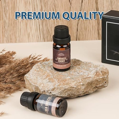 FUHITIM Duftöl, Charmantes Herren-Set Diffuseröl für Zuhause, Seife & Kerzenherstellung, Aromatherapie-ätherische Öle - Meeresbrise, Kamin Vanille, Zeder und mehr (6 x 10 ml)