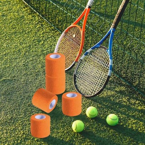 KISEER 15er-Pack 2 Zoll x 5 Yards Orange Selbstklebende Bandage, Atmungsaktive Kohäsive Bandage-Wickelrollen, Elastisches Selbsthaftendes Tape für Sport, Handgelenk, Knöchel