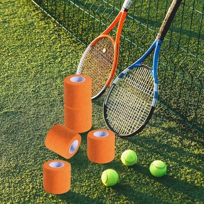 KISEER 15er-Pack 2 Zoll x 5 Yards Orange Selbstklebende Bandage, Atmungsaktive Kohäsive Bandage-Wickelrollen, Elastisches Selbsthaftendes Tape für Sport, Handgelenk, Knöchel