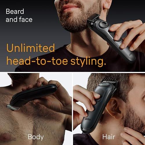 Braun All-in-One Herren-Rasier-Set Series 5 5490, 9-in-1 Bart-, Gesichts-, Nasen-, Ohren-Trimmer, Haarschneider, Körperpfleger und Manscaping