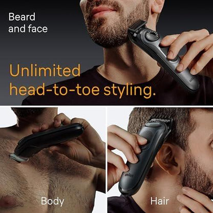 Braun All-in-One Herren-Rasier-Set Series 5 5490, 9-in-1 Bart-, Gesichts-, Nasen-, Ohren-Trimmer, Haarschneider, Körperpfleger und Manscaping