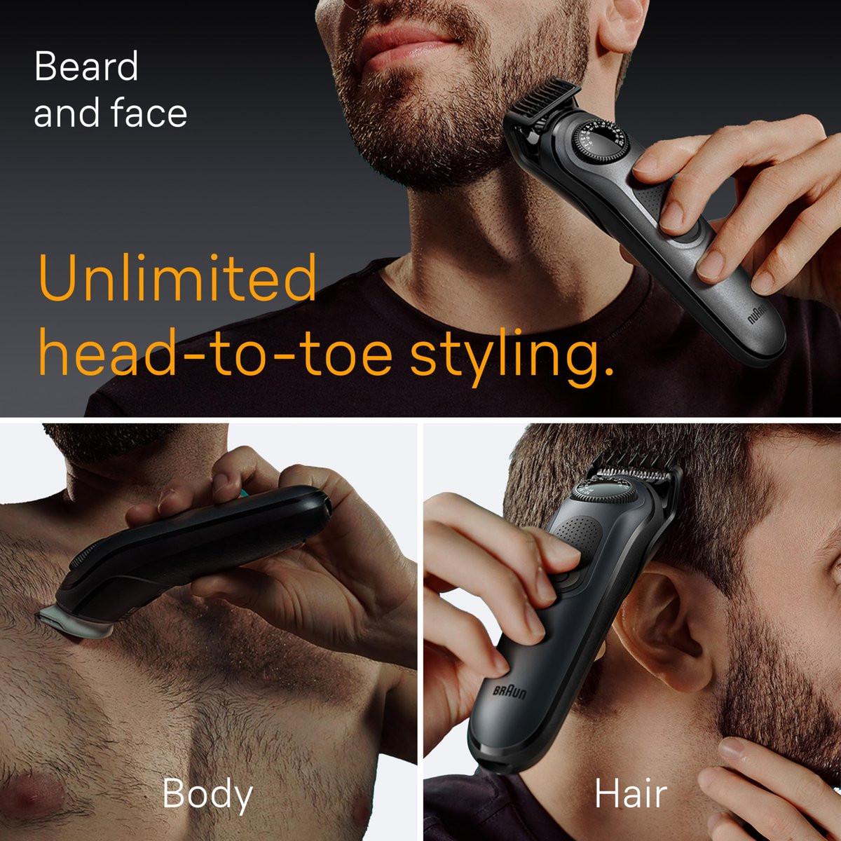 Braun All-in-One Herren-Rasier-Set Series 5 5490, 9-in-1 Bart-, Gesichts-, Nasen-, Ohren-Trimmer, Haarschneider, Körperpfleger und Manscaping
