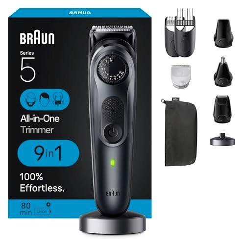 Braun All-in-One Herren-Rasier-Set Series 5 5490, 9-in-1 Bart-, Gesichts-, Nasen-, Ohren-Trimmer, Haarschneider, Körperpfleger und Manscaping