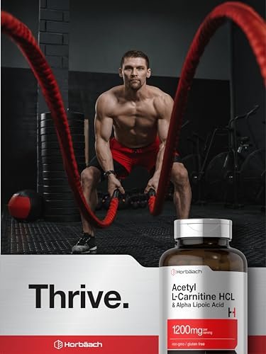 Horbäach Acetyl L-Carnitin HCL & Alpha-Liponsäure 1200 mg | 120 Kapseln | ALC ALA Komplex | Non-GMO & Glutenfrei