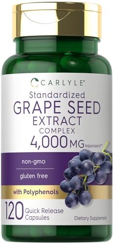 Carlyle Traubenkernextrakt Komplex | 120 Kapseln mit standardisierten Polyphenolen | Non-GMO & Glutenfrei
