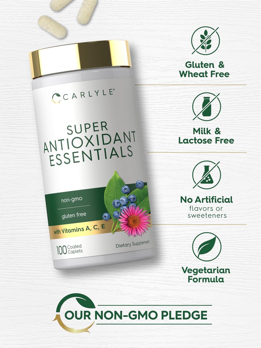 Carlyle Antioxidantien Komplex | 100 Kapseln | Nährstoffkomplex mit Vitamin A, C, E | Non-GMO, glutenfrei