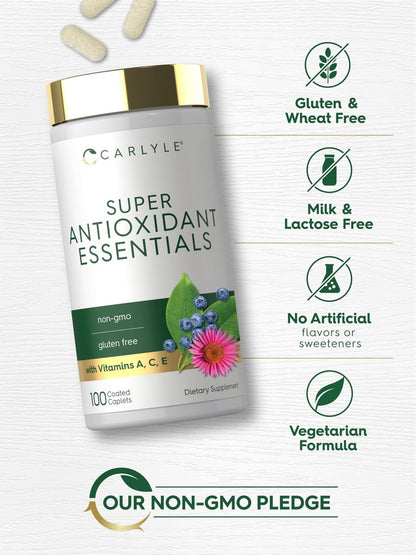 Carlyle Antioxidantien Komplex | 100 Kapseln | Nährstoffkomplex mit Vitamin A, C, E | Non-GMO, glutenfrei