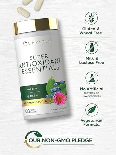 Carlyle Antioxidantien Komplex | 100 Kapseln | Nährstoffkomplex mit Vitamin A, C, E | Non-GMO, glutenfrei