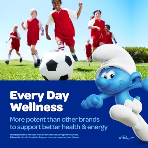 Smurfs Kids Multivitamin Gummies | Multivitamin Gummies für Kinder mit 15 Vitaminen & Mineralstoffen | Hergestellt mit echten Früchten | Von Ärzten entwickelt | Nicht-GVO und ohne künstliche Aromen oder Farben | 60 Gummis
