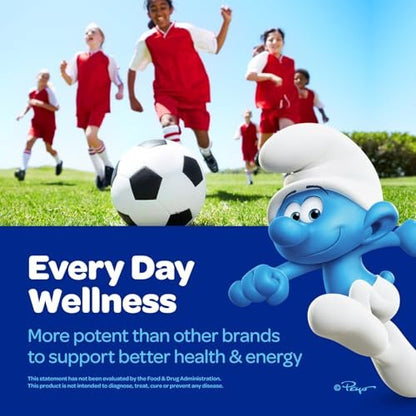 Smurfs Kids Multivitamin Gummies | Multivitamin Gummies für Kinder mit 15 Vitaminen & Mineralstoffen | Hergestellt mit echten Früchten | Von Ärzten entwickelt | Nicht-GVO und ohne künstliche Aromen oder Farben | 60 Gummis
