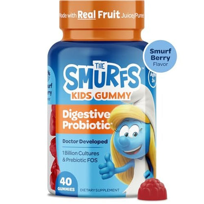 Smurfs Prä- und Probiotika für Kinder Gummibärchen | Verdauung & Immunsystem | mit echtem Fruchtgeschmack | Arztentwickelt | 40 Stück