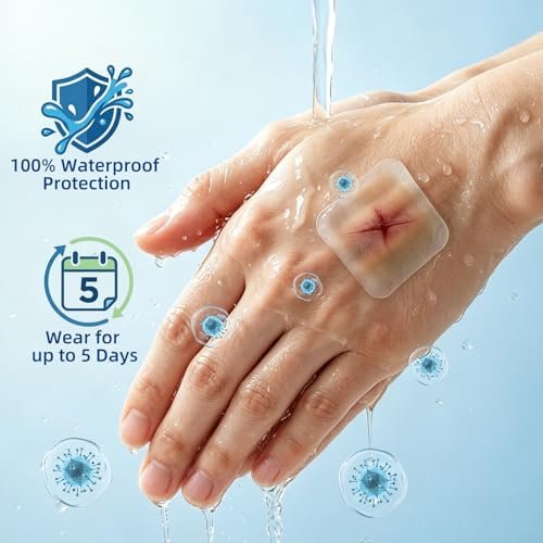 Niceful Hydrokolloid-Wundauflagen 20 Stück, 2x2 Zoll, wasserdichtes Hydrokolloid-Pflaster, Gel-Pflaster für Blasen & leichte Verbrennungen, Druckstellen-Pflaster