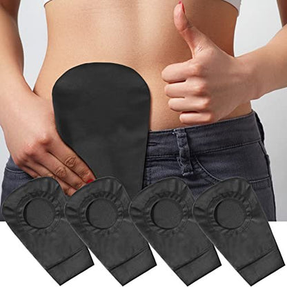 4er-Pack schwarze Stomabeutel-Abdeckung, Stomabeutel-Bezug, geruchsneutral, dehnbar, waschbar, Beutel-Liner für Frauen und Männer, leichter Pflegeschutz (2,8 Zoll Durchmesser)