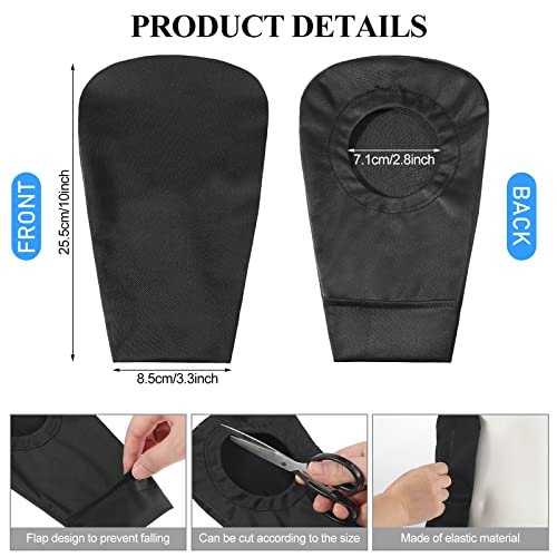 4er-Pack schwarze Stomabeutel-Abdeckung, Stomabeutel-Bezug, geruchsneutral, dehnbar, waschbar, Beutel-Liner für Frauen und Männer, leichter Pflegeschutz (2,8 Zoll Durchmesser)
