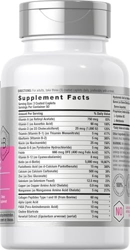 Horbäach Haar, Haut und Nägel Vitamine | 150 Kapseln | mit Biotin und Kollagen | Nahrungsergänzungsmittel für Frauen und Männer | Nicht-GVO, glutenfrei