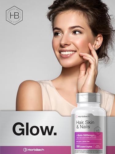 Horbäach Haar, Haut und Nägel Vitamine | 150 Kapseln | mit Biotin und Kollagen | Nahrungsergänzungsmittel für Frauen und Männer | Nicht-GVO, glutenfrei