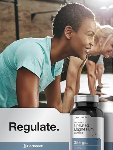Horbäach Chelatiertes Magnesium 360 mg | 240 Kapseln | Non-GMO & Glutenfrei