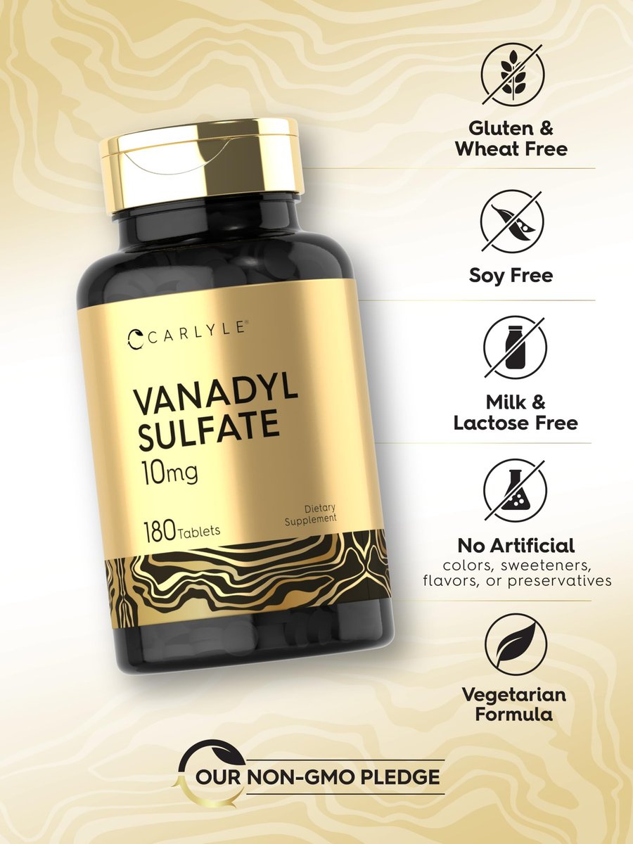 Carlyle Vanadylsulfat 10 mg | 180 Kapseln | mit Chrompicolinat | Vegetarisch, Nicht-GVO, Glutenfrei