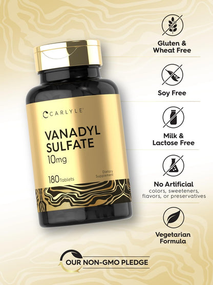 Carlyle Vanadylsulfat 10 mg | 180 Kapseln | mit Chrompicolinat | Vegetarisch, Nicht-GVO, Glutenfrei