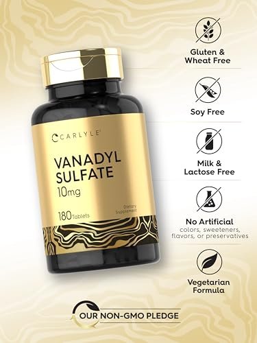 Carlyle Vanadylsulfat 10 mg | 180 Kapseln | mit Chrompicolinat | Vegetarisch, Nicht-GVO, Glutenfrei