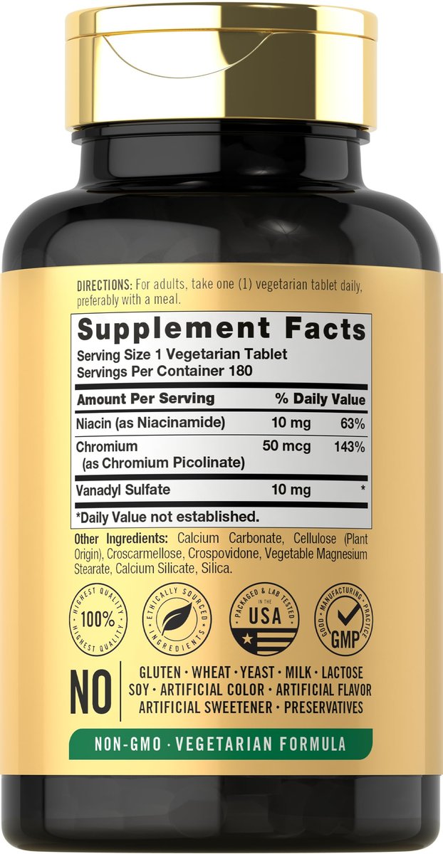 Carlyle Vanadylsulfat 10 mg | 180 Kapseln | mit Chrompicolinat | Vegetarisch, Nicht-GVO, Glutenfrei