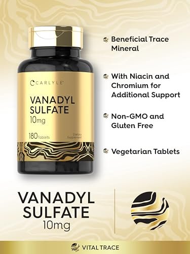 Carlyle Vanadylsulfat 10 mg | 180 Kapseln | mit Chrompicolinat | Vegetarisch, Nicht-GVO, Glutenfrei