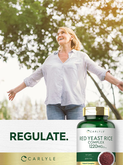 Carlyle Rotschimmelreis Komplex | 1220 mg | 120 Kapseln | mit Policosanol | Non-GMO & glutenfrei
