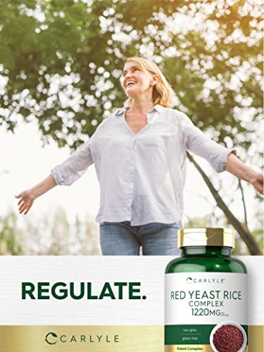 Carlyle Rotschimmelreis Komplex | 1220 mg | 120 Kapseln | mit Policosanol | Non-GMO & glutenfrei