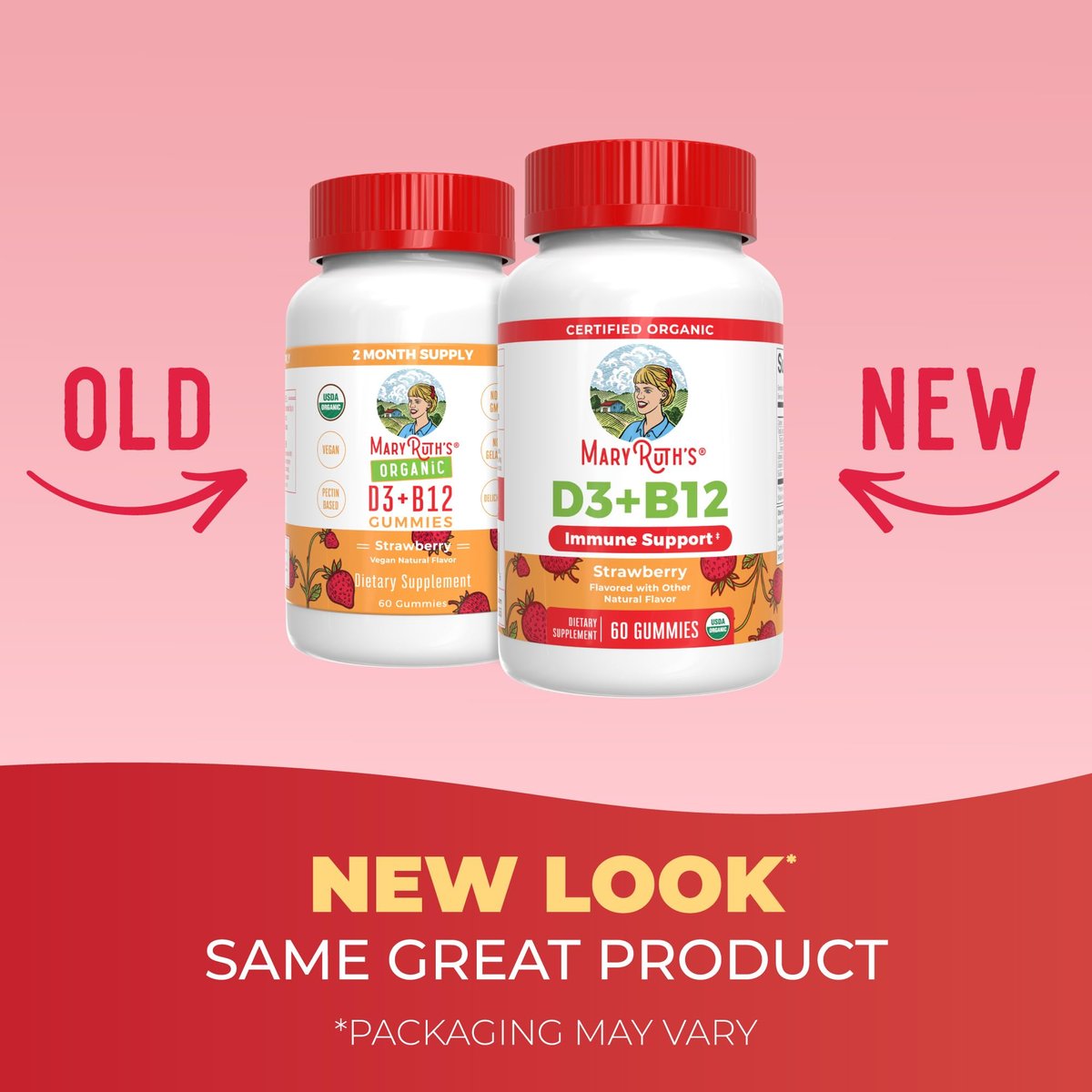 MARYRUTH'S Bio Vitamin D3 + B12 Gummies für Kinder ab 4 Jahren | Knochengesundheit | Immununterstützung | Energiestoffwechsel | Kognitive Funktion | Vegan | Non-GMO | Glutenfrei | 60 Portionen | 2 Monatsvorrat