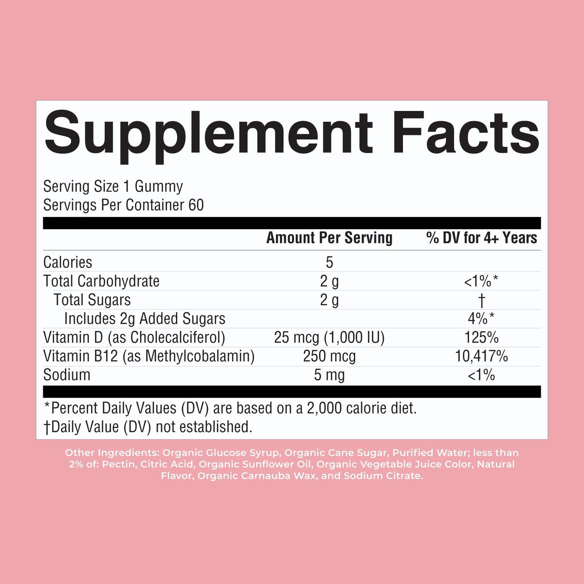 MARYRUTH'S Bio Vitamin D3 + B12 Gummies für Kinder ab 4 Jahren | Knochengesundheit | Immununterstützung | Energiestoffwechsel | Kognitive Funktion | Vegan | Non-GMO | Glutenfrei | 60 Portionen | 2 Monatsvorrat