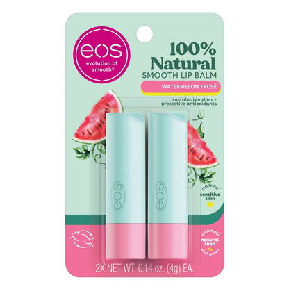 eos 100% natürlicher Lippenbalsam, Wassermelone Frosé, den ganzen Tag Feuchtigkeit, Lippenpflege, 0,14 oz, 2er-Pack