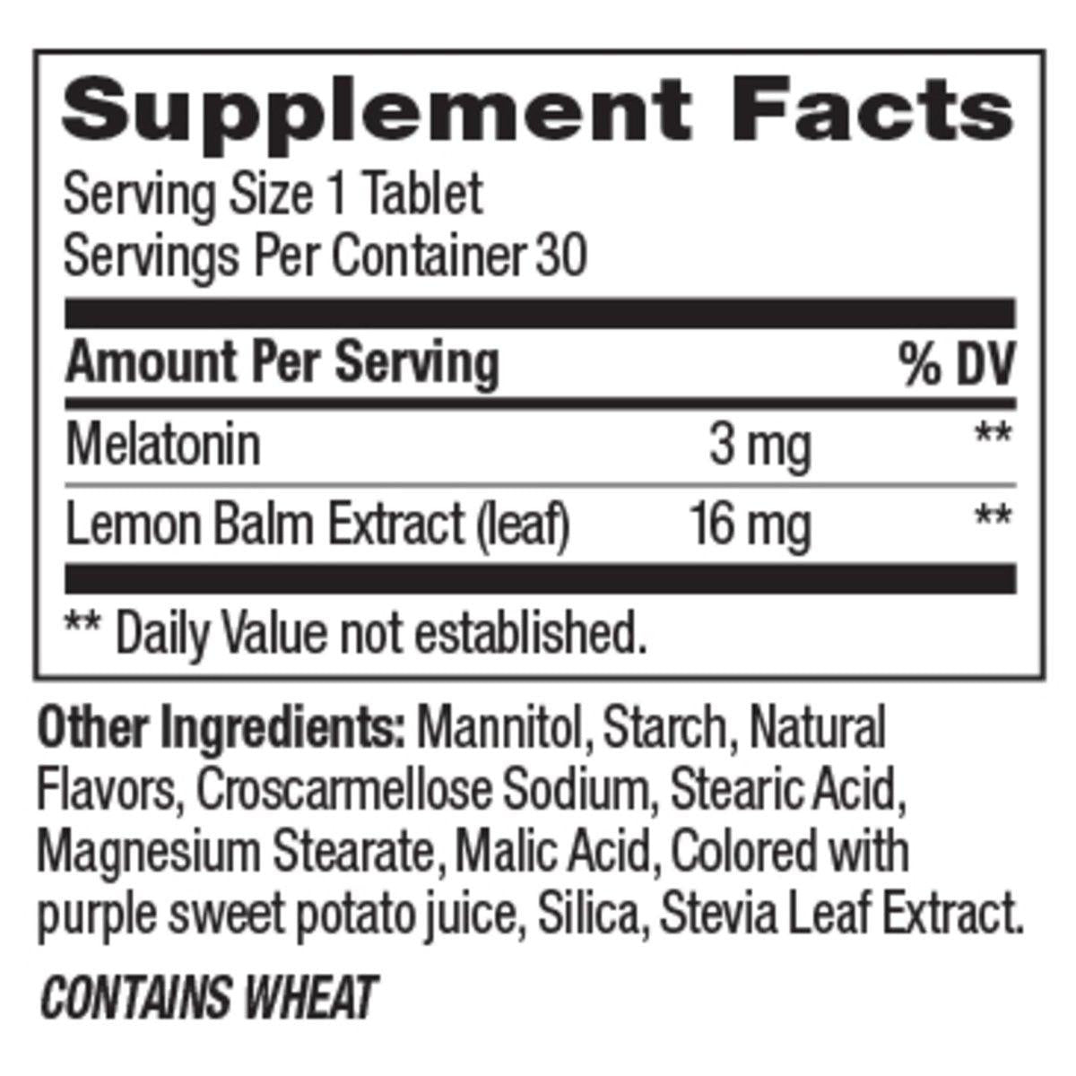 OLLY Sleep Fast Dissolves – 3 mg Melatonin mit Zitronenmelisse, Erdbeergeschmack, 30 Tagesvorrat – 30 Stück