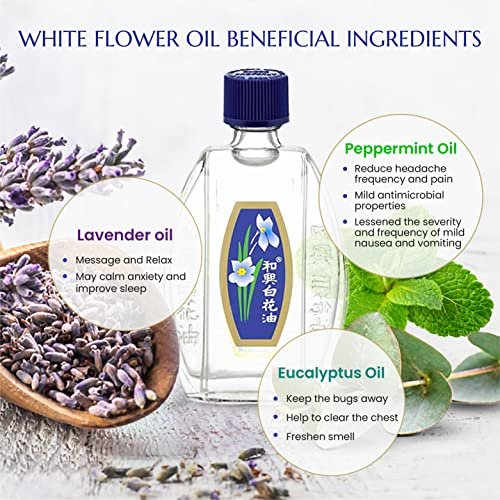 Weißer Blumen Balsam Öl – Externes Analgetikum 2,5 ml (0,085 fl oz) US-Version (3er-Pack)