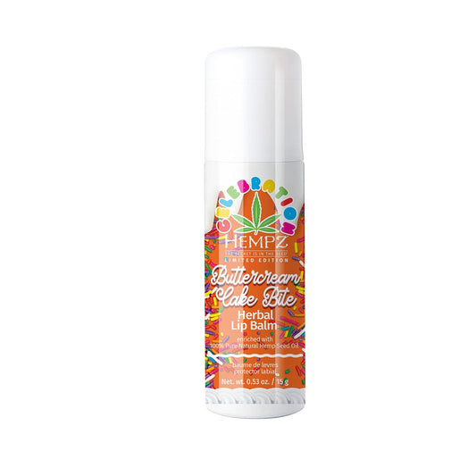 HEMPZ Natural Lip Balm - Buttercream Cake - mit Hanfsamenöl, Sheabutter, Kokos- und Avocadoöl, Vanille, Zuckerrohr, Süßmandel - Feuchtigkeitsspendender Lippenpflegestift - 0,5 oz