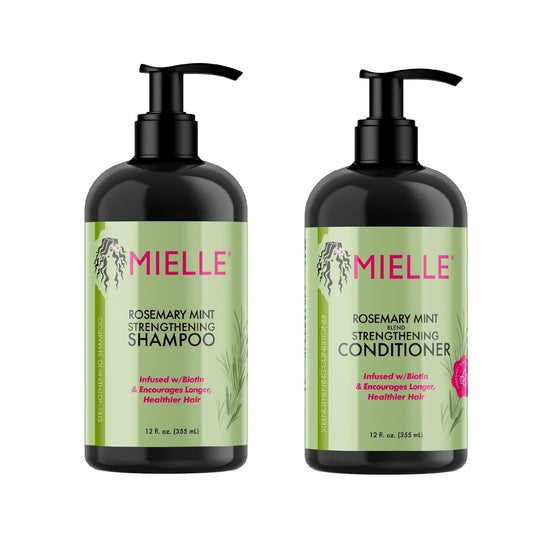 Mielle Rosemary Mint Biotin Infused Shampoo & Conditioner Set – 2er-Pack für längeres, stärkeres und gesünderes Haar