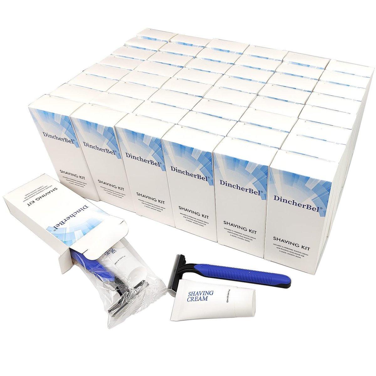 Einwegrasierer im Großpackung: Rasierset mit Zweiklingenrasierern und Rasiercreme (12g) – einzeln verpackte Toilettenartikel für Hotel, Airbnb, Obdachlosenhilfe, Camping und Reisen (102 Stück)