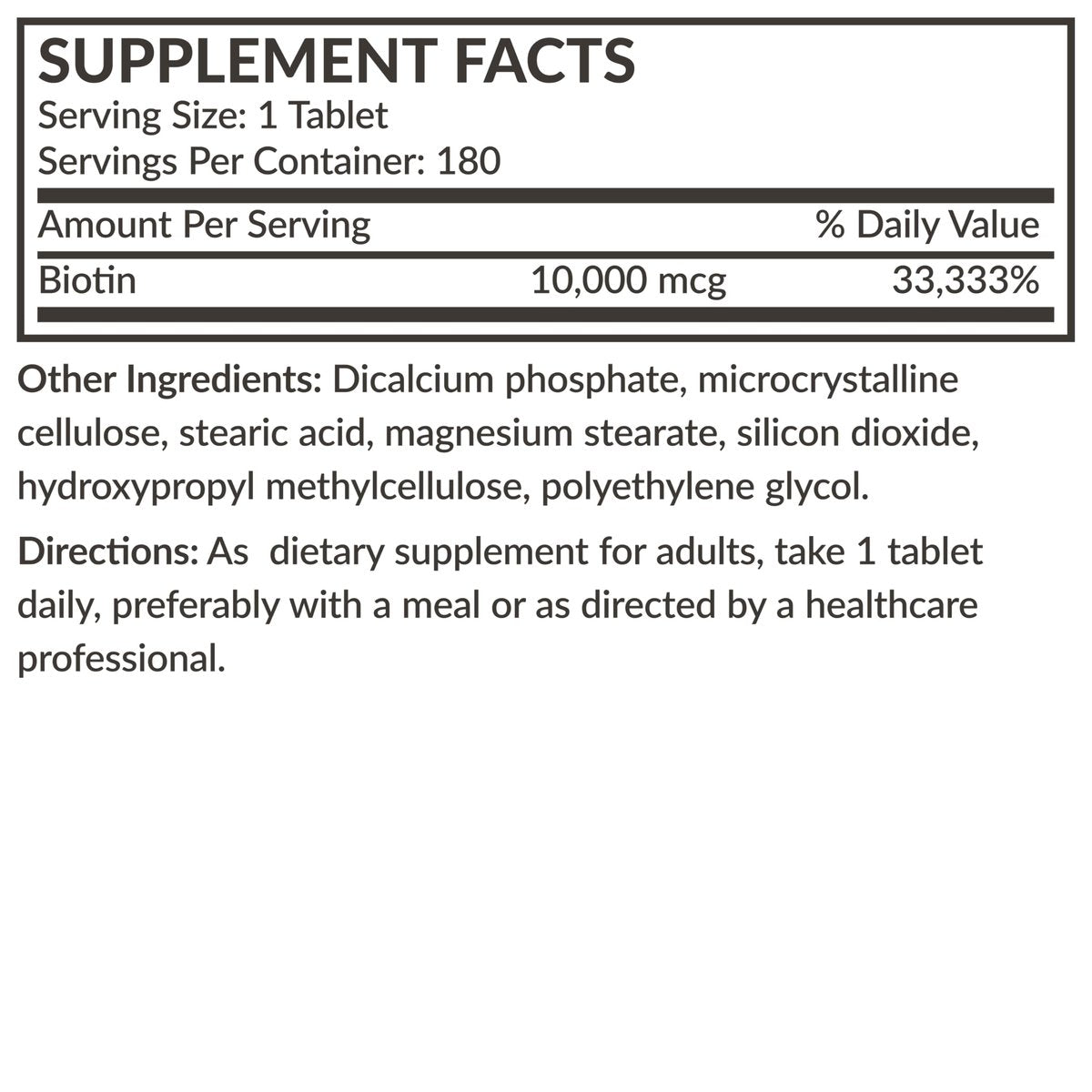 Futurebiotics Biotin 10.000 MCG Hochdosiert – 360 vegane Tabletten für gesundes Haar, Haut & Nägel & Energieproduktion, Non-GMO