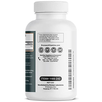 Bronson Magnesium 500 mg – 240 vegane Tabletten für Knochen-, Muskel- und Nervengesundheit, Nicht-GMO