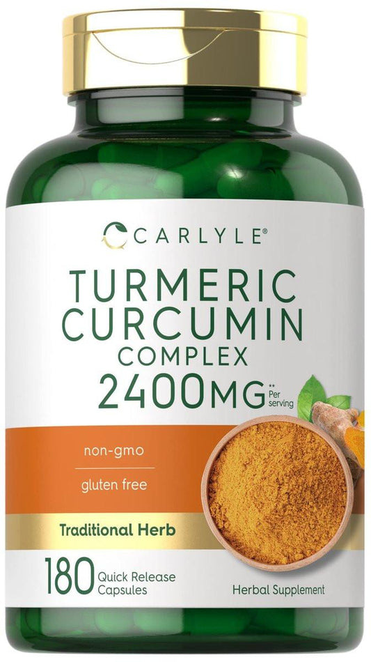 Carlyle Kurkuma Curcumin Kapseln – 180 pflanzliche Kapseln, nicht-GMO, glutenfrei